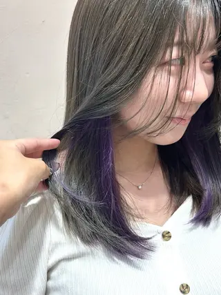 カラー 横山ダブルカラー ハイライト透明感カラのヘアスタイル