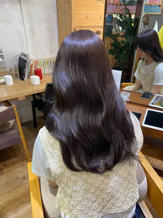 ロング カラー 【韓国レイヤー特化 ハッシュカット】のヘアスタイル