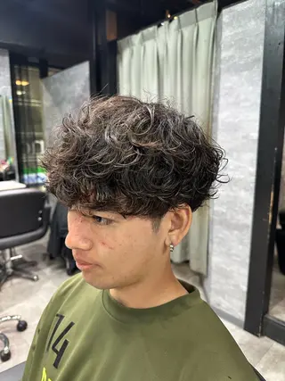 ショート パーマ ヘアアレンジ メンズ fifth_Oita 安藤海哉のヘアスタイル