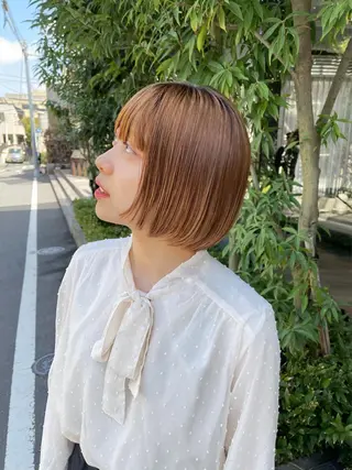 ミディアム カラー 似合わせショート×透 明感/やじまたかしのヘアスタイル