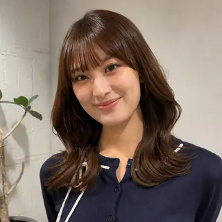 セミロング カラー 顔周りレイヤー꙳⋆ ミディアム⌇SAKIのヘアスタイル
