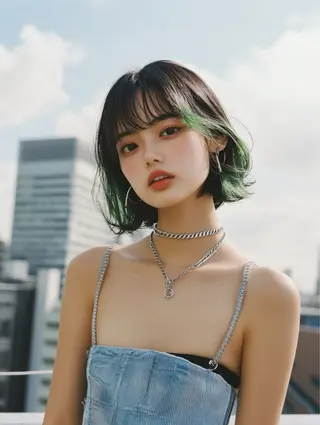 セミロング カラー 🍋髪質改善× 透明感カラー ジュリのヘアスタイル