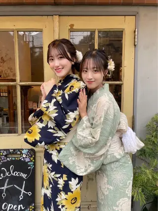 ヘアアレンジ KURIA‪‪/ブリ ーチ/ダブルカラーのヘアスタイル