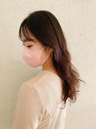 セミロング カラー パーマ 中川 竜誠のヘアスタイル