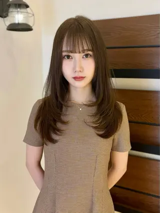 セミロング カラー 福原 優介のヘアスタイル