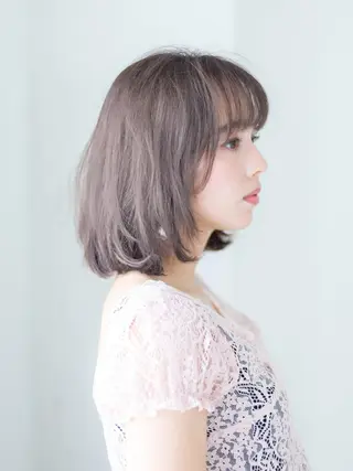 カラー パーマ ミディアム VALLET博多駅 髪質改善&縮毛矯正のヘアスタイル