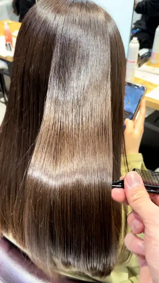ロング 🇰🇷ブリーチ縮毛 髪質改善七星🇰🇷のヘアスタイル
