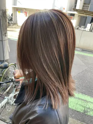 ミディアム カラー ツヤちゅるカラー✮ すずなのヘアスタイル