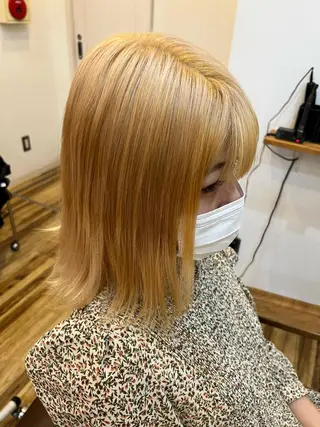 ミディアム カラー 🐰ハイトーンカラー 畠山 渡🐰のヘアスタイル