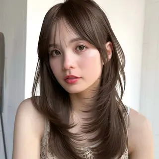 セミロング 池袋センターパート 特化🔥YUUKIのヘアスタイル