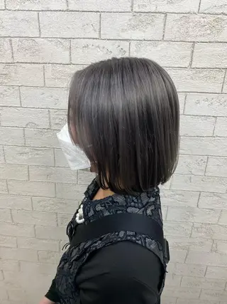 ミディアム カラー グレージュ達人/赤み 消し/ブリーチ/岩崎のヘアスタイル