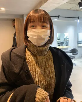 カラー ボブパーマコテ巻き風 パーマNo1深江秀平のヘアスタイル
