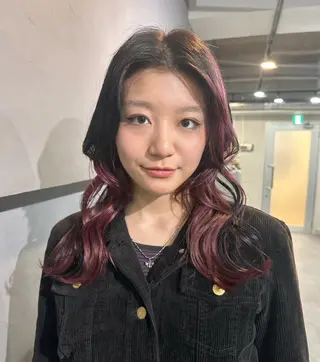 セミロング 【ピンク/ラベンダー 】mao🐩💜のヘアスタイル
