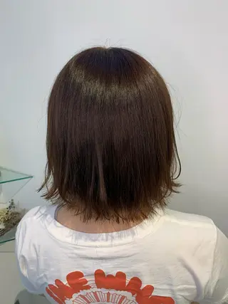 ミディアム 透けるbrown カラー🎗♡yukaのヘアスタイル