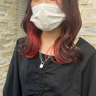 ロング カラー パーマ ヘアアレンジ メンズ アイブロウ MOE /Zina横浜2ndのヘアスタイル