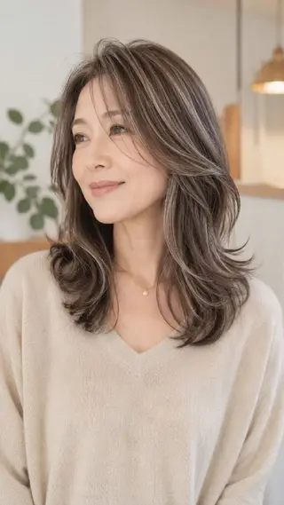セミロング 千葉 光春のヘアスタイル