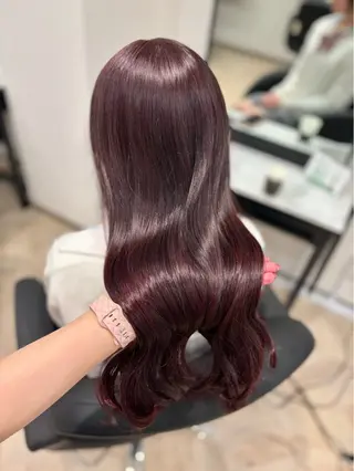 ロング カラー 𝒎𝒐𝒆🩰 名駅/ヘアメ/暖色♡のヘアスタイル