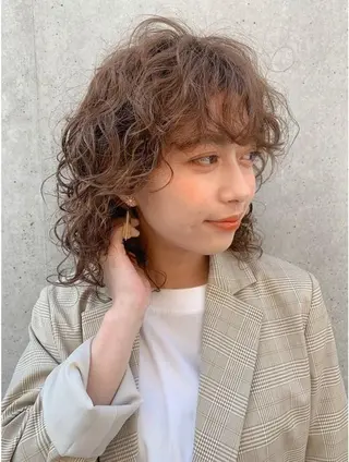 ミディアム パーマ パーマ美容師🌈中村 絢美のヘアスタイル