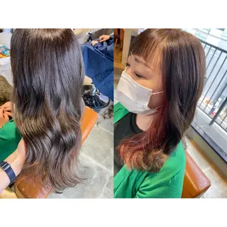 カラー 🩵盛れる顔周り/ 艶カラーemi🩵のヘアスタイル