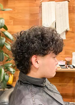 ショート パーマ メンズ 三宮メンズカット ヨシイッキのヘアスタイル