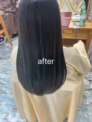 ロング 﨑山莉里香🎀 透明感カラー/縮毛✨のヘアスタイル