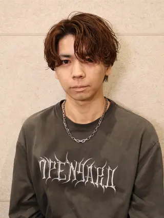 パーマ メンズ 宮之本 峻也のヘアスタイル