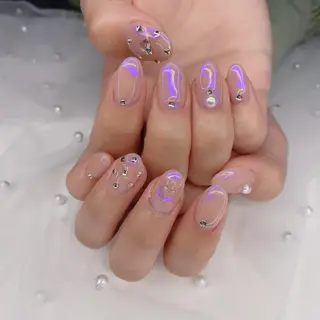 ネイル 渋谷／チップ長さ出し 👑アプレgel-xのネイルデザイン