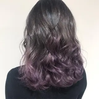 ミディアム カラー 髪質改善カラー韓国風 レイヤーtudaのヘアスタイル