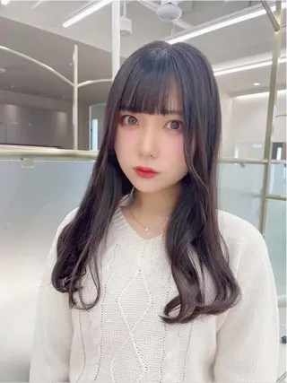 セミロング カラー ヘアアレンジ CARELLY Rukaのマツエク・マツパデザイン