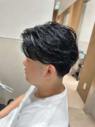 ショート パーマ ヘアアレンジ メンズ 石井秀二郎メンズ パーマ京都河原町のヘアスタイル