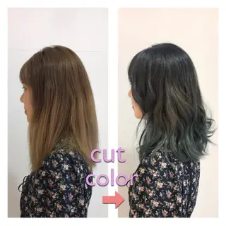 セミロング カラー 木川 愛子のヘアスタイル