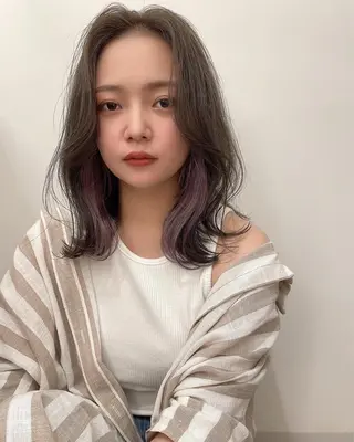 ミディアム カラー 髪質改善will hairdesignのヘアスタイル