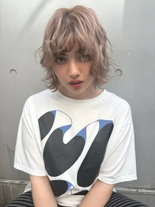 ショート カラー チャコ|暖色 |ボブ•レイヤーのヘアスタイル