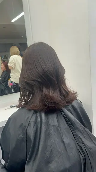 ミディアム カラー パーマ ヘアアレンジ メンズ キッズ ブリーチなしカラー/ ブラウン/レイヤーのヘアスタイル