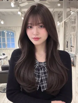 ロング カラー 【韓国ヘア×透明感 カラー】笹谷 莉未のヘアスタイル