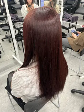 ロング カラー 流行りの透明感カラー ×縮毛矯正🤍ユウのヘアスタイル