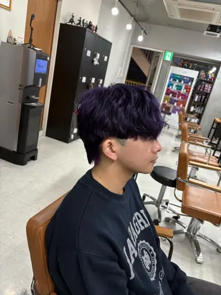 ショート カラー メンズ 海外風パーマ カラー特化園田　楓莉のヘアスタイル