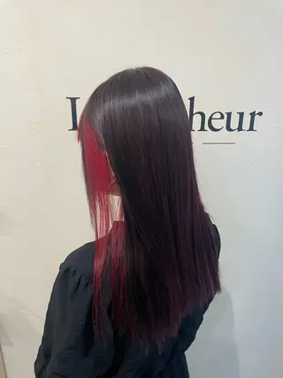 ロング カラー ボブ.艶髪 髪質改善.縮毛矯正のヘアスタイル