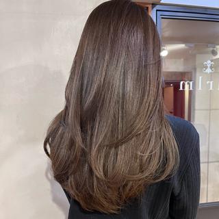ロング カラー ボブ/顔周りレイヤー carlm:上川美幸のヘアスタイル