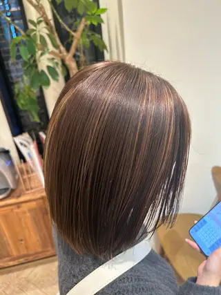 カラー 大山杏奈/ショート ボブ/カットモデルのヘアスタイル