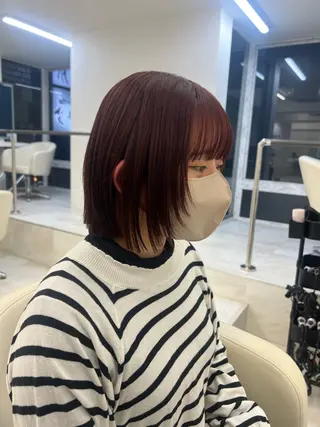 ミディアム リコ 渋谷 ハッシュカットのヘアスタイル