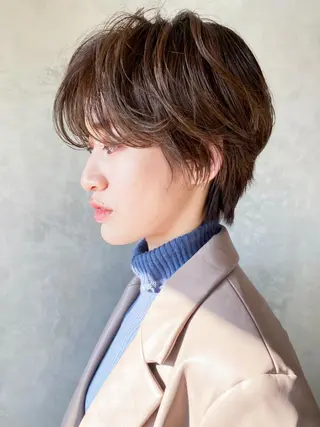 ショート カラー パーマ ヘアアレンジ ITbyALBUM 八王子店のヘアスタイル