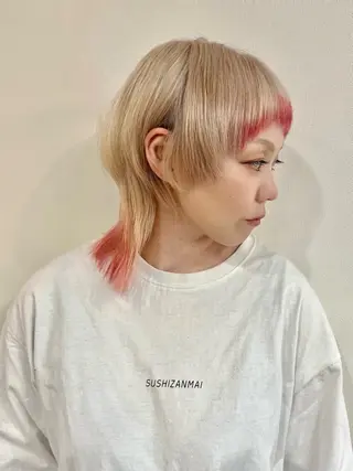 ショート カラー 派手髪デザインカラー ヒロカのヘアスタイル