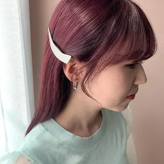 セミロング カラー ハブヘアー ハブヘアーのヘアスタイル