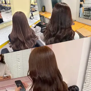 ロング カラー 🍩似合わせボブ ×チョコブラウン🍩のヘアスタイル