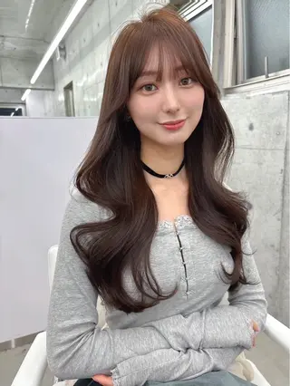 ロング minori🤎 韓国モテヘアのヘアスタイル