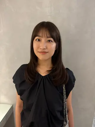 セミロング 新宿/顔周りカット +レイヤー=しずく♩のヘアスタイル