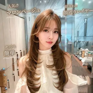 ロング Hazuki🎀 /韓国ヘア/レイヤーのヘアスタイル