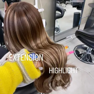 ロング カラー エクステ🩵ブリーチ 韓国ヘア🩵KAEのヘアスタイル