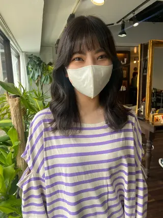 セミロング カラー ヘアアレンジ レイヤーカット×髪質 改善🇰🇷シオリのヘアスタイル